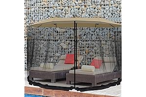 13-15 ft Net Over Patio Umbrella with Zipper Door