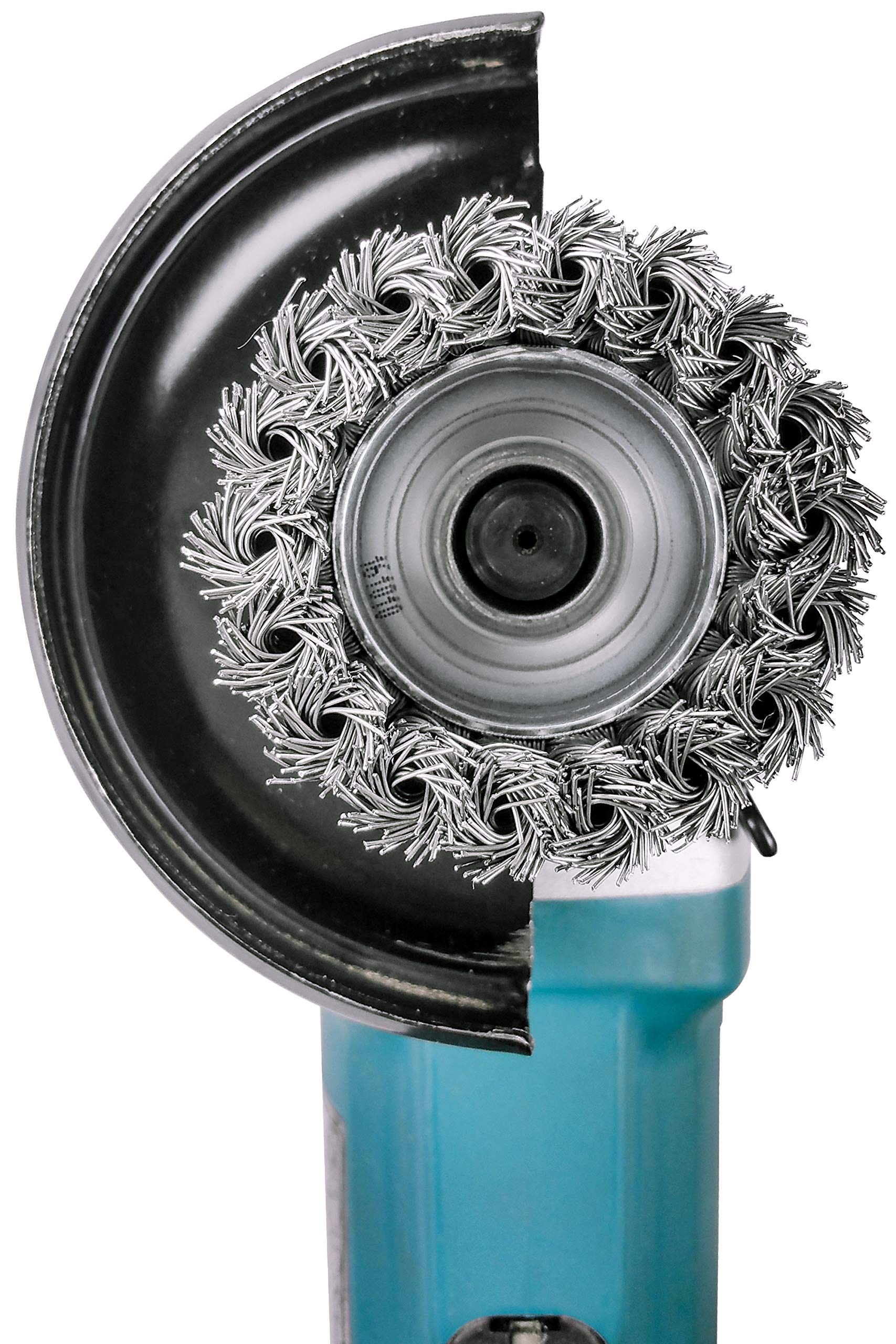 Makita 1 pezzo – Spazzola a tazza annodata per smerigliatrici – ultra resistente condizionata per metallo – 6,3 cm x 5/8 pollici | 11 UNC