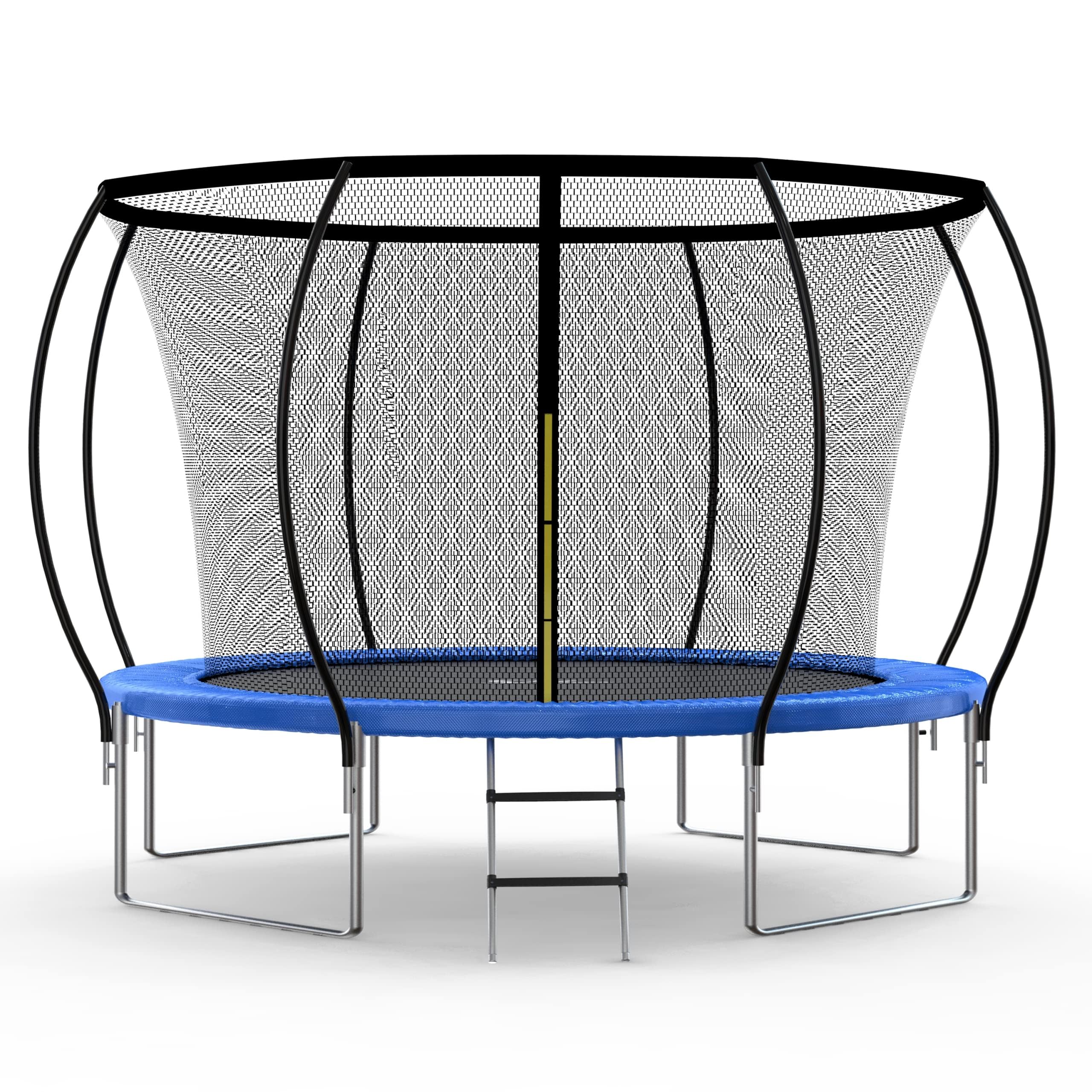 YSSOA 12FT Trampoline Secure Fun for Kids and Adults Recreational Trampolines Complete with Safety Enclosure Wind Stakes and 400LBS Weight Capacity