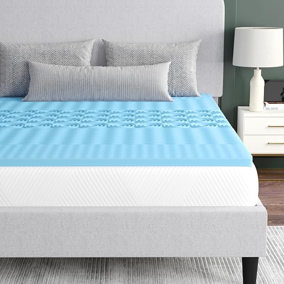 EMMA + OLIVER 2 5-Zone Cooling Gel Mattress Topper, Queen