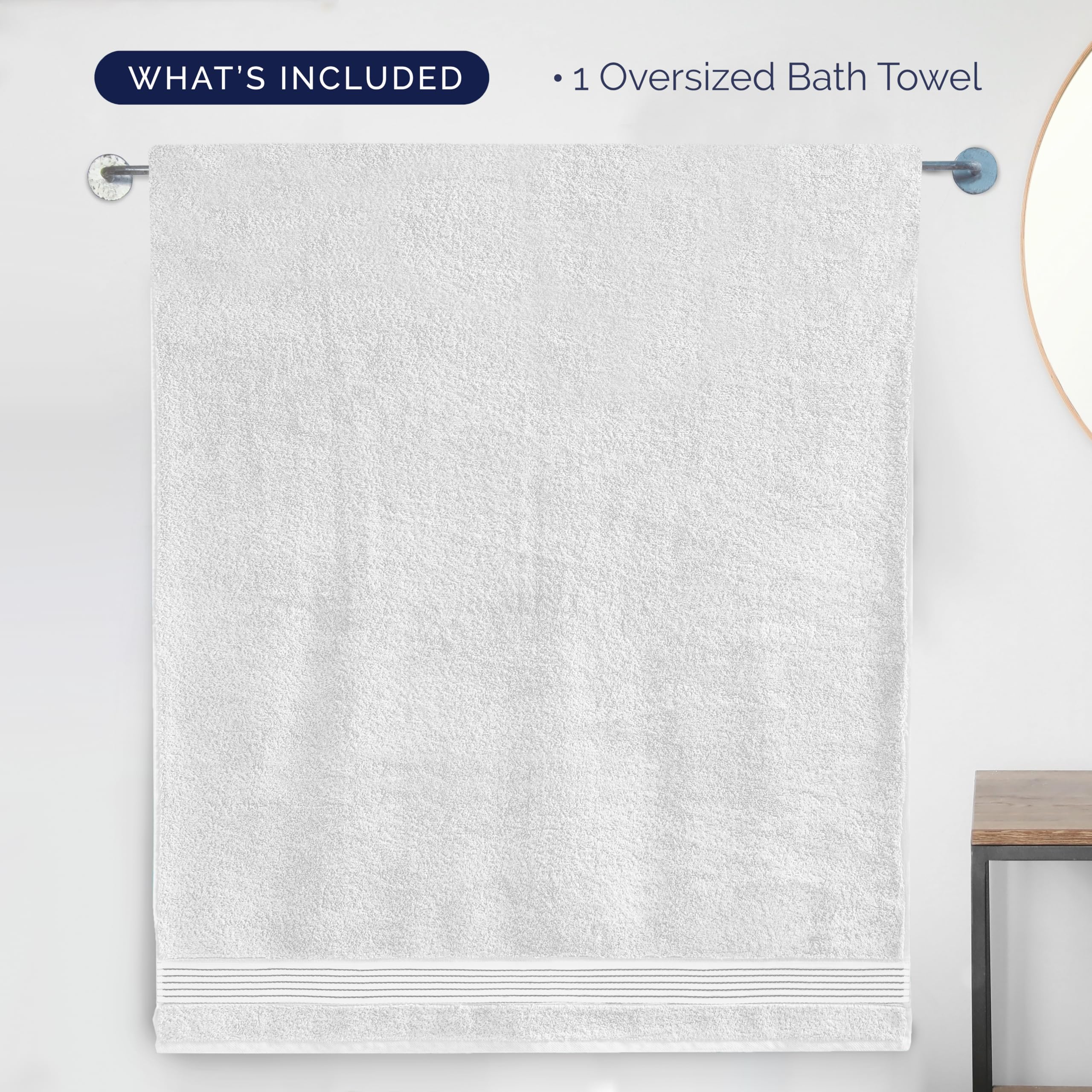 Elegant Comfort Toallas de baño de Gran tamaño de 1 Pieza súper Suaves y Altamente absorbentes, 40 x 80 Pulgadas, lujosas Toallas de baño extragrandes de 100% algodón Turco de Calidad de Hotel y SPA