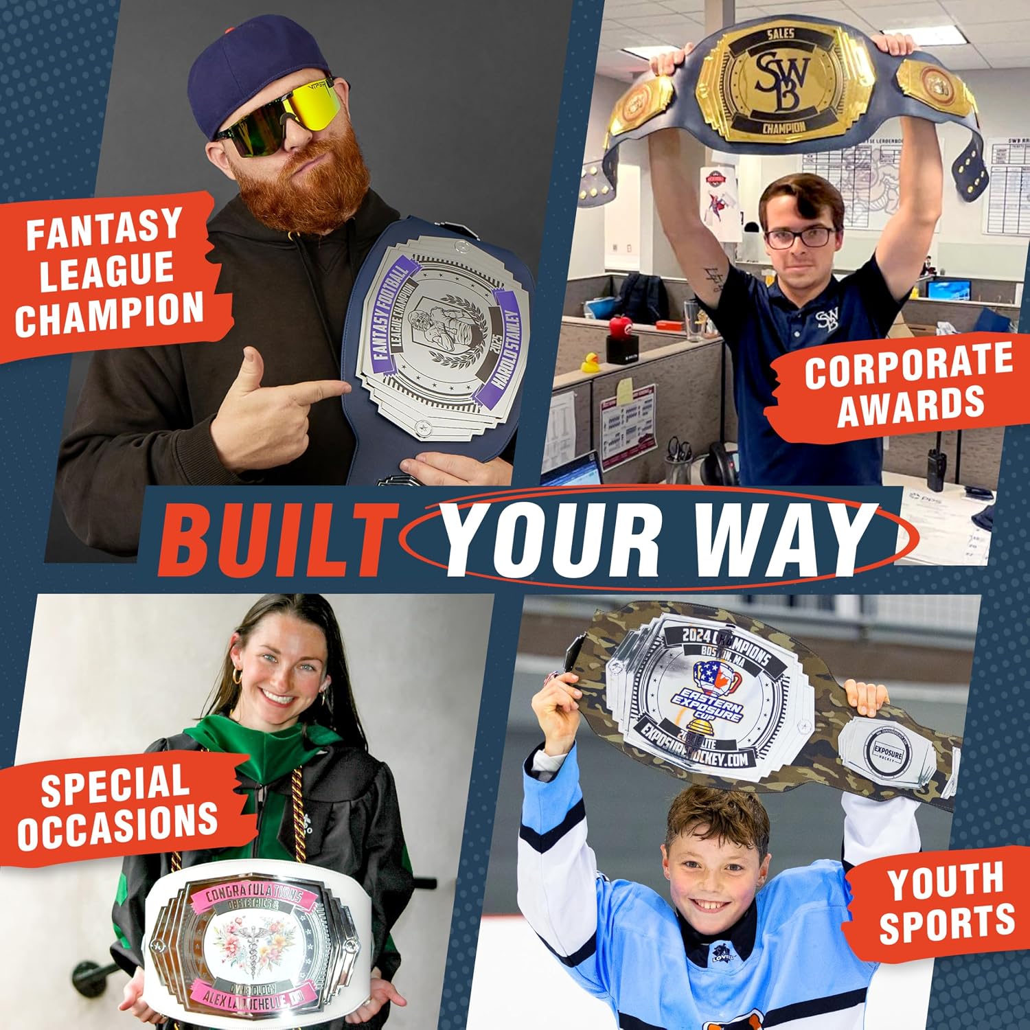 TrophySmack Custom 6lb Championship Belt - The Ultimate Trophy or Award