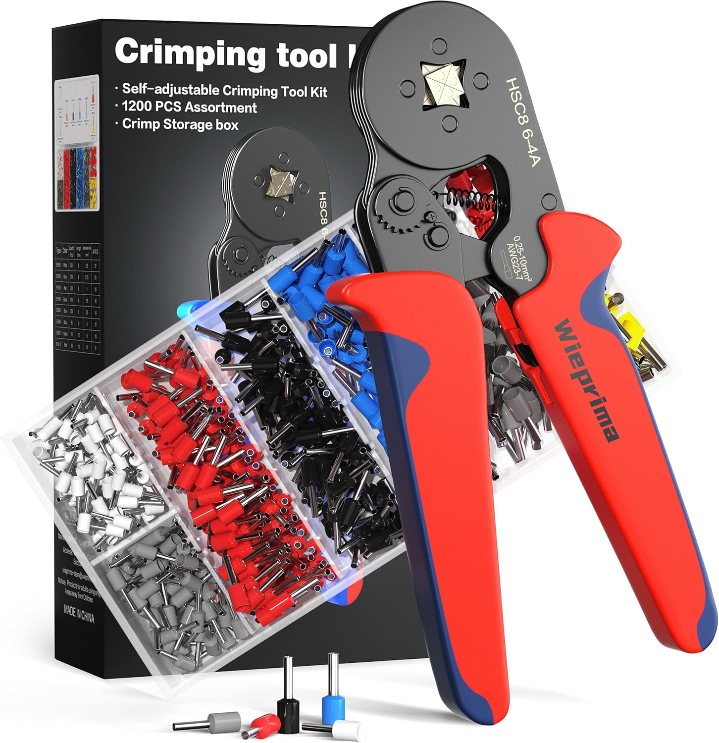 Wieprima Ferrules Crimping Tool Kit, Ferrule Crimper Plier Set with