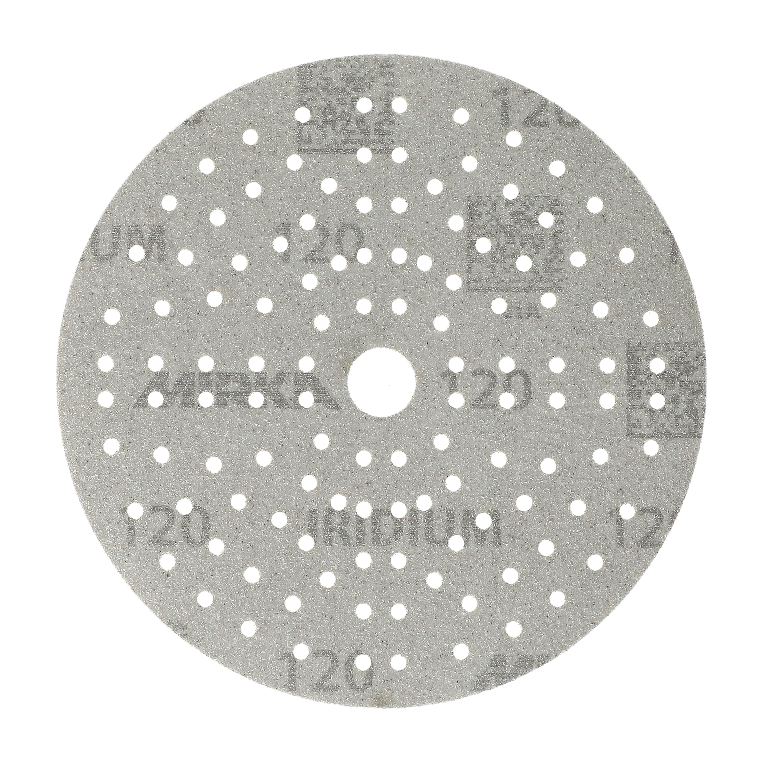 Mirka carta abrasiva Iridium Ø 150 mm a strappo 121 fori grana 120 100pz | Premium carta abrasiva a strappo 121 fori ideale per levigatura vernice stucco legno acciaio plastica alta qualità