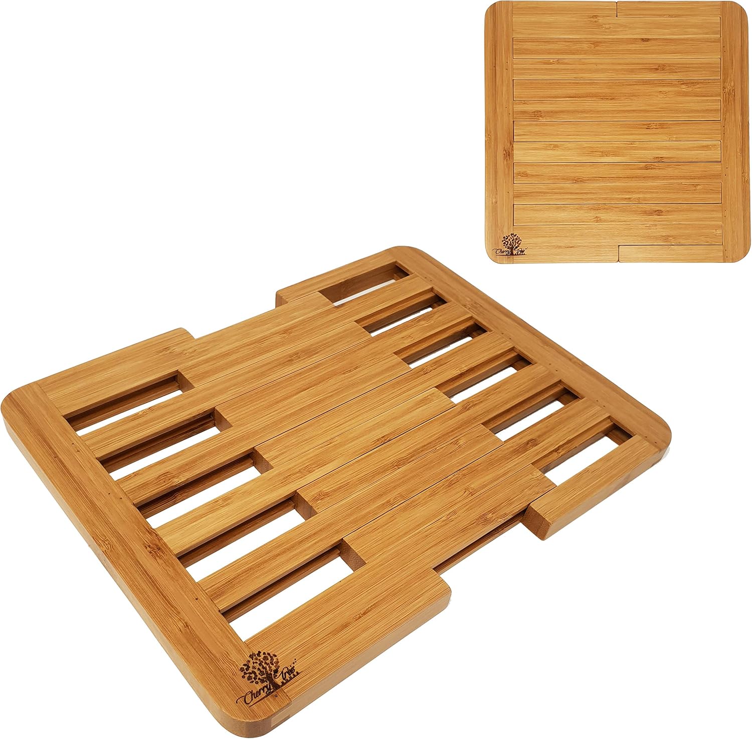 CherryTreeHouse Expanding Bamboo Trivet Hot Mat/Pad/Stand for Pots