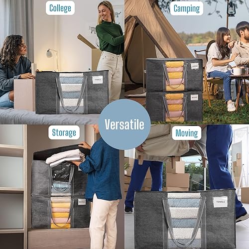 Miniatura 7 de VENO Paquete de 8 bolsas para mudanza, suministros de mudanza, cajas de almacenamiento de embalaje universitario con tapas alternativas, bolsas