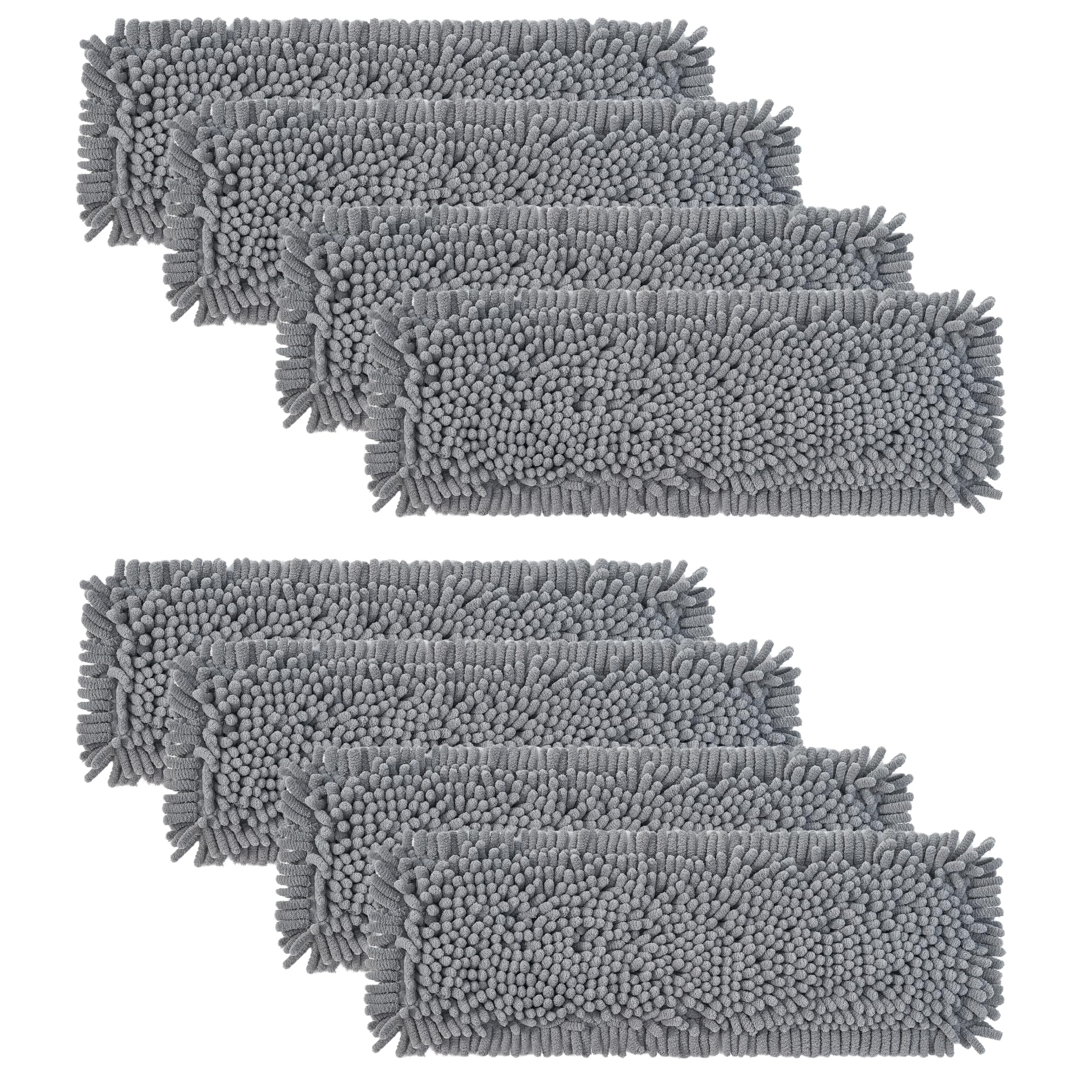 True & Tidy MP-180 Chenille Mop Pad Replacement Set for SWEEP-180 Heavy Duty Wet and Dry Sweeper Mop, Machine Washable up to 100x (8)