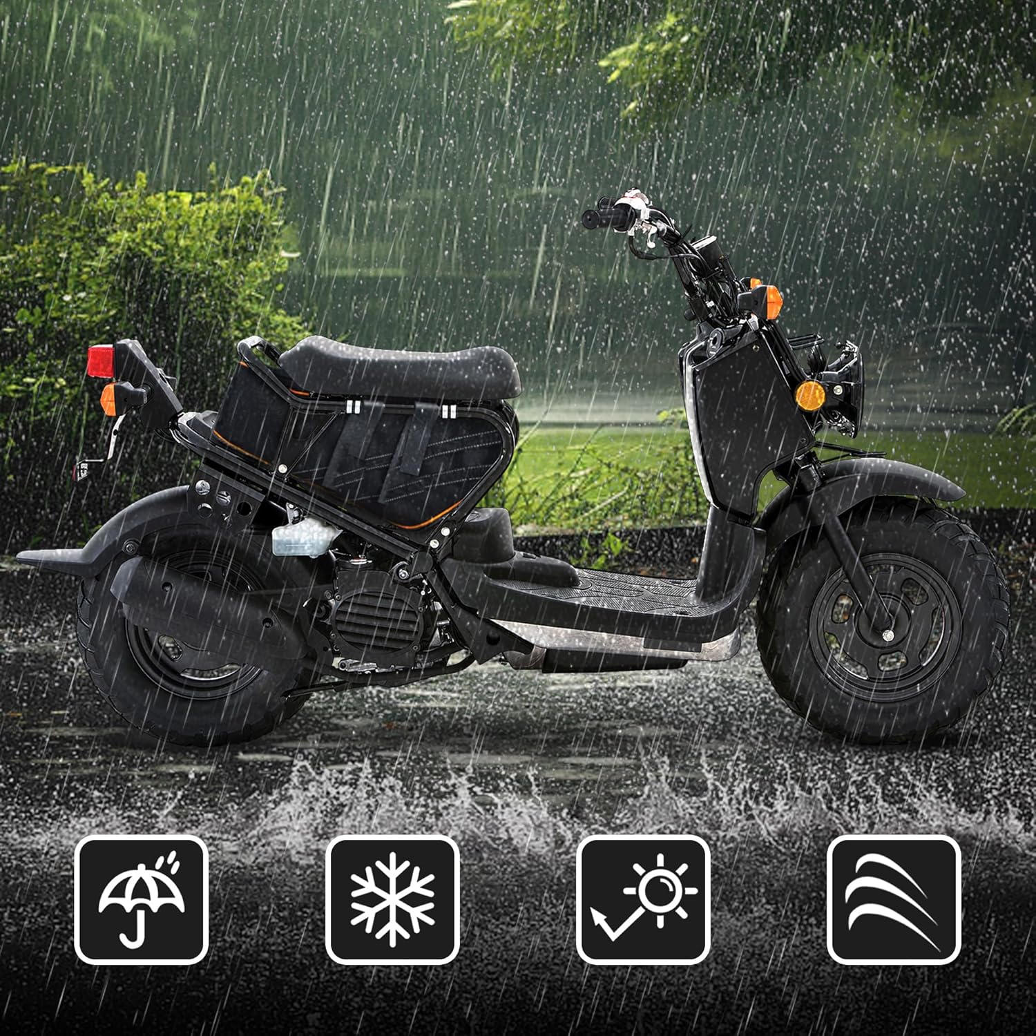 Goldfire Under Seat Bags Saddlebag Tool Organizer Storage Bag Gear Bag with Shoulder Strap for All Ruckus Scooter, Cooling Arm Sleeves 1 Pair Motorcycle Cooling System Jacket Sleeve Vent for Riding