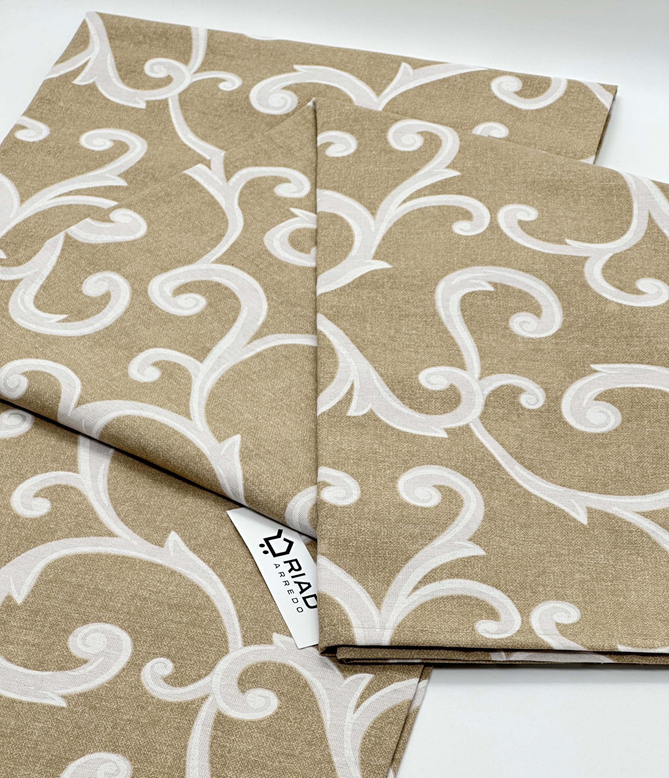 Riad Arredo Telo Arredo Copridivano - Copritutto Multiuso GranFoulard Copriletto in Cotone - Tela Robusta (Beige, 2 PIAZZE - 250X280 CM)