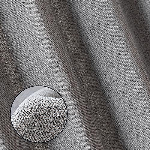 Miniatura 3 de Tienda Basics Cortinas semiopacas de felpilla con tejido clásico para dormitorio y sala de estar, juego de 2 piezas con ojales, 52 pulgadas de ancho