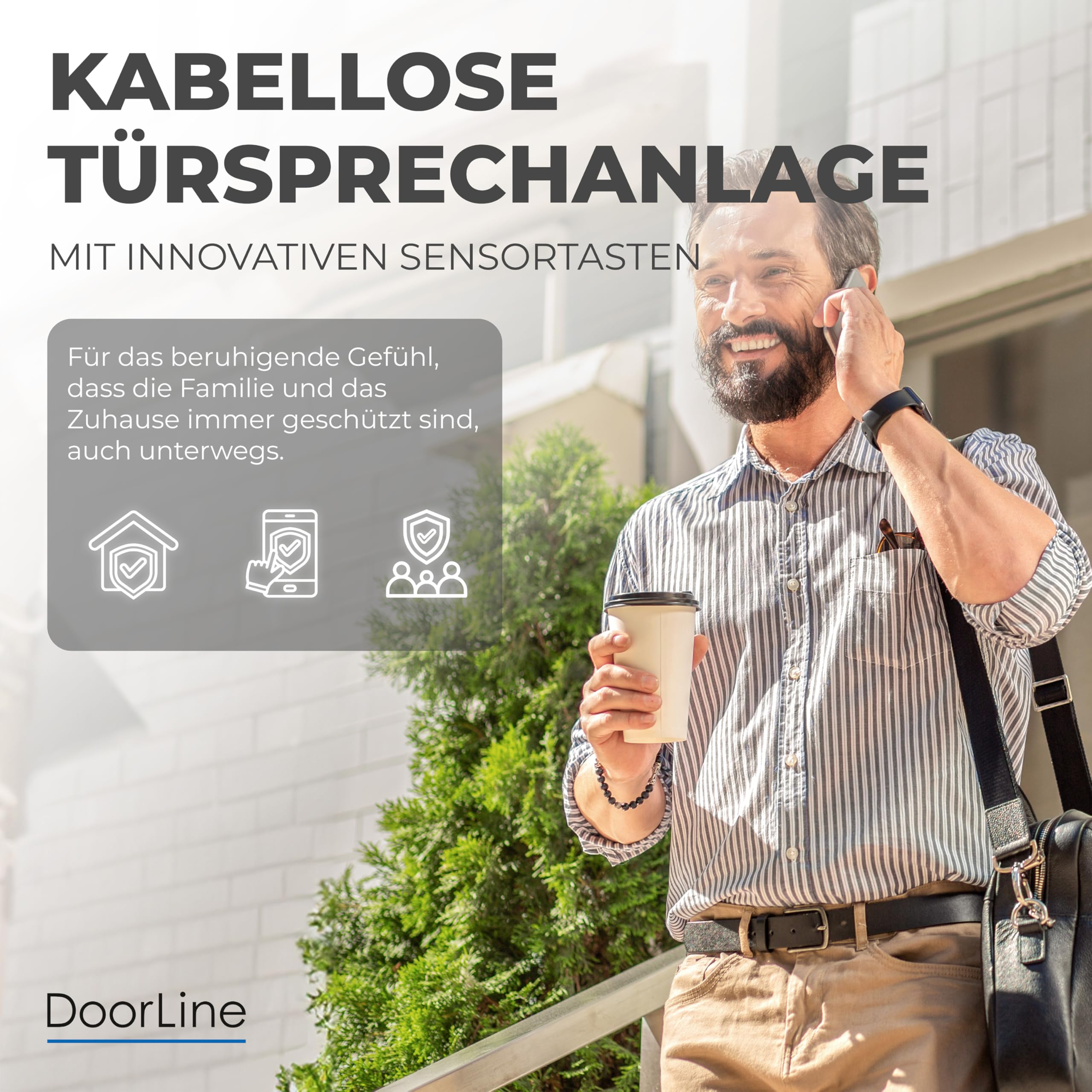 Slim DECT Farbe: Anthrazit von Telegärtner Elektronik l Clevere Türstation l per Knopfdruck mit der AVM FRITZ!Box zur Tür-Sprechanlage gekoppelt l erweiterbar zur Video-Sprechanlage I