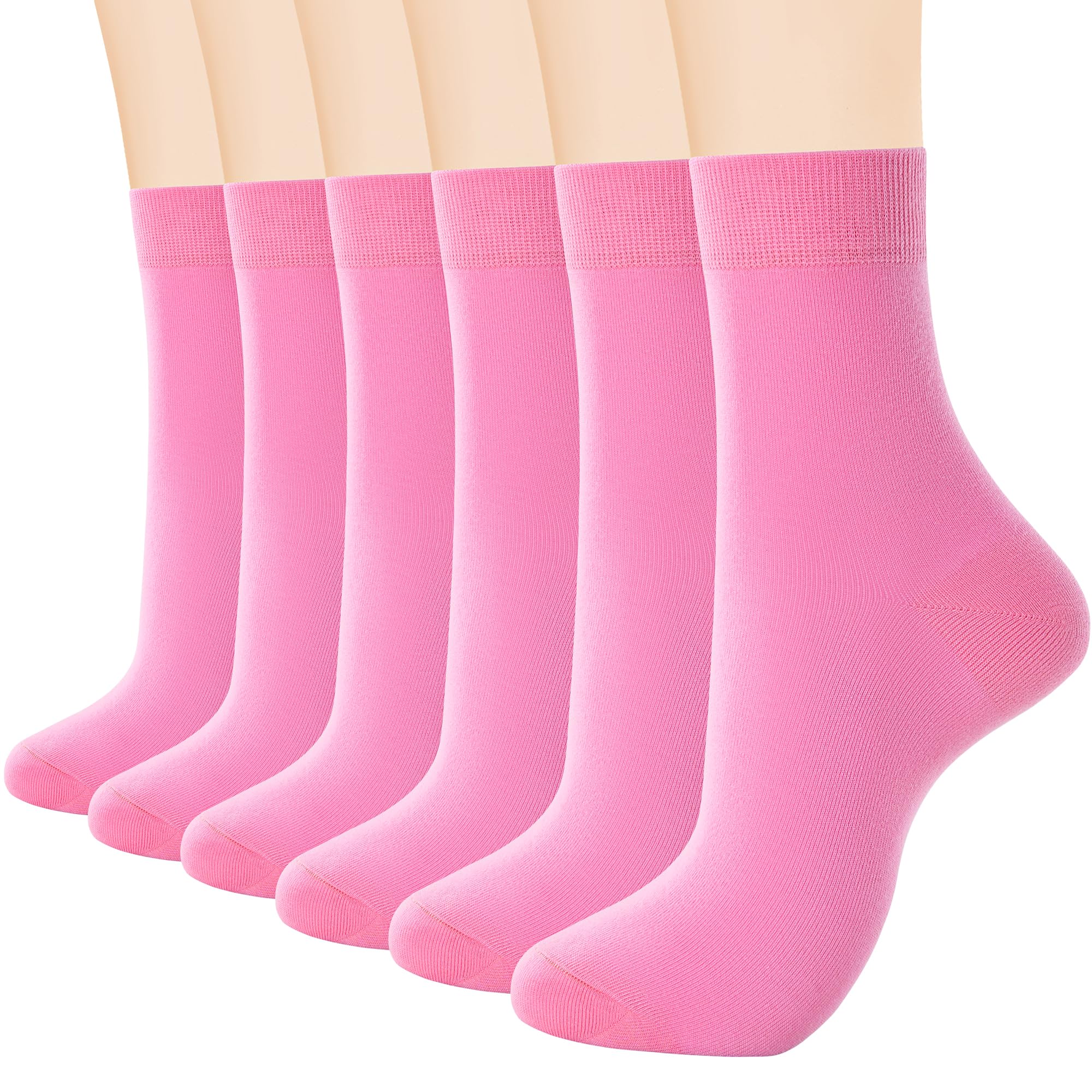 ATBITER Women Thin Cotton Crew Socks,Ankle Bootie Casual Dress Socks 6Pairs