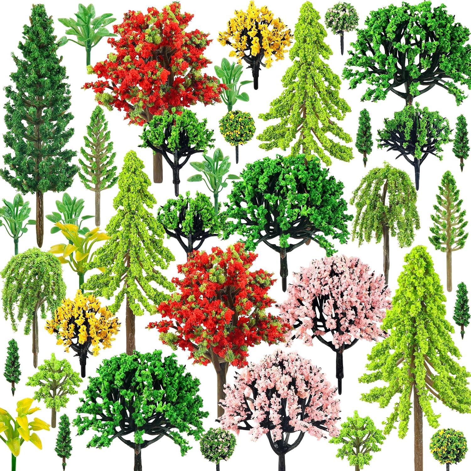 30 Pcs Model Trees, Mixed Landscape Set for Diorama Materials, Small Trees for Model Train Landscapes and Architecture Displays, Realistic Miniature Trees for Tabletop Gaming and Craft Scenes