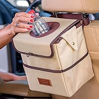Vista 9 de Creathing - Bote de basura para coche, impermeable, con tapa, consola o asiento