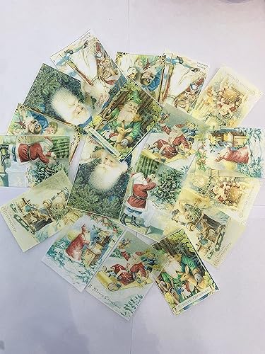 Miniatura 4 de 18 piezas de papel de oblea de tarjeta de Papá Noel para decoración de pasteles y cupcakes