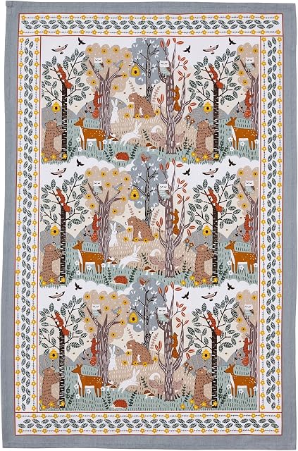Ulster Weavers Wildwood Tea Towel, 100% Cotton - With Cute Animal Woodland Design - Kitchen and Cooking Gifts for Bakers & Chefs - Homeware & Kitchenware Range