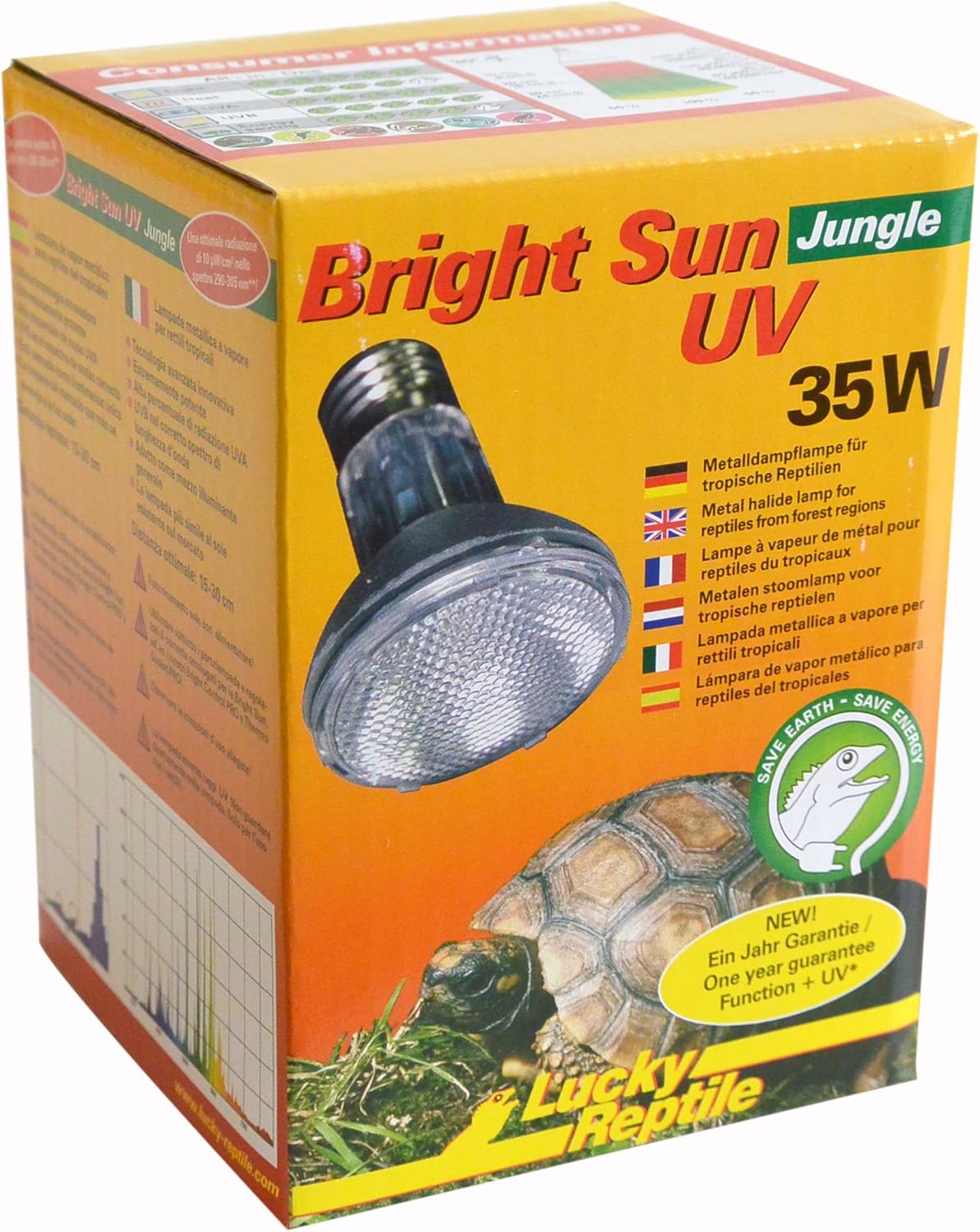 Lucky Reptile Bright Sun UV Jungle 35 W Metalldampflampe für E27 Fassungen Terrarium Lampe