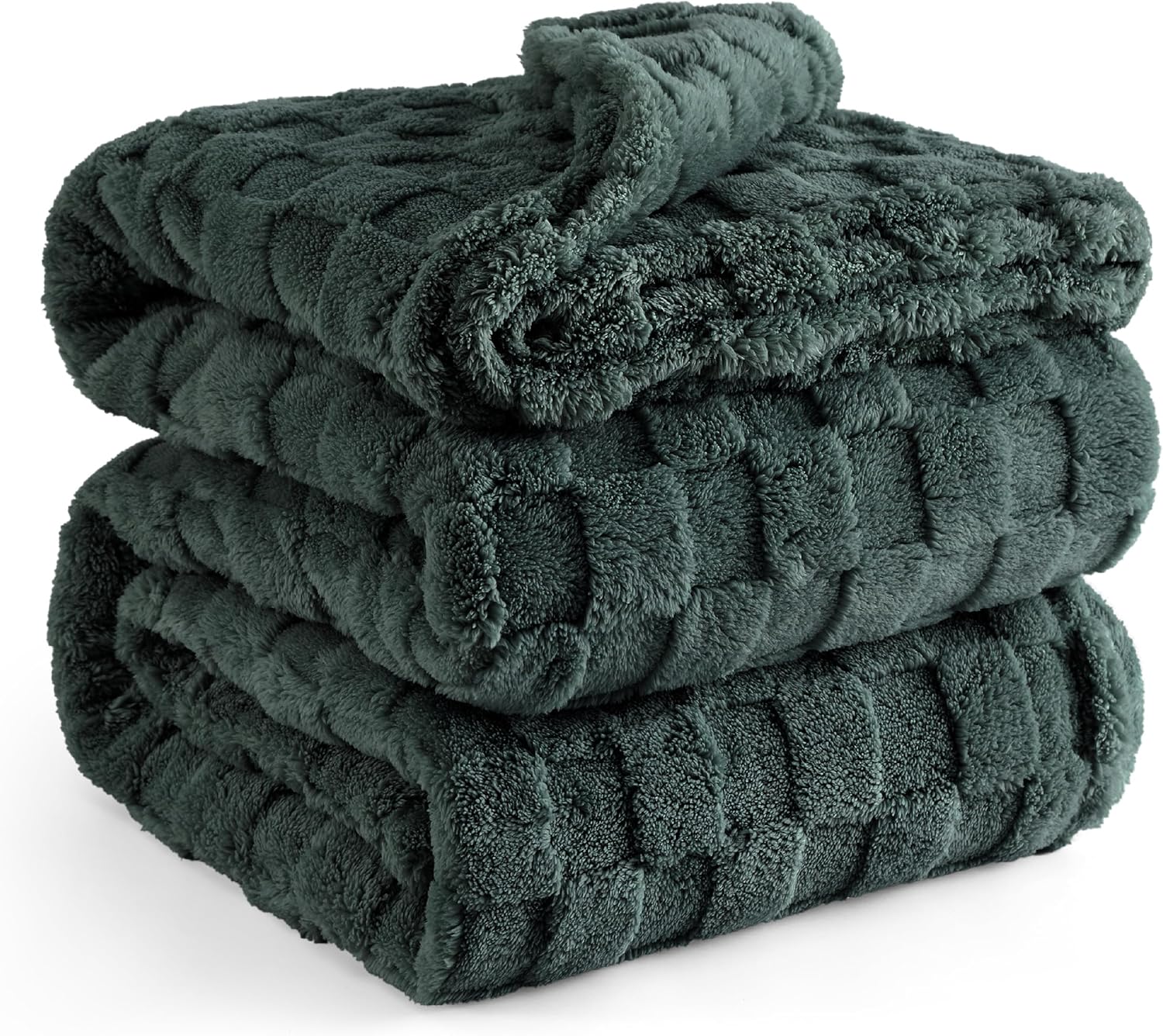 Bedsure Mallard Green Fleece Blanket for Couch - Super Soft Cozy Queen Blankets for Women, Cute Small Throws for Girls, 90x90 Inches