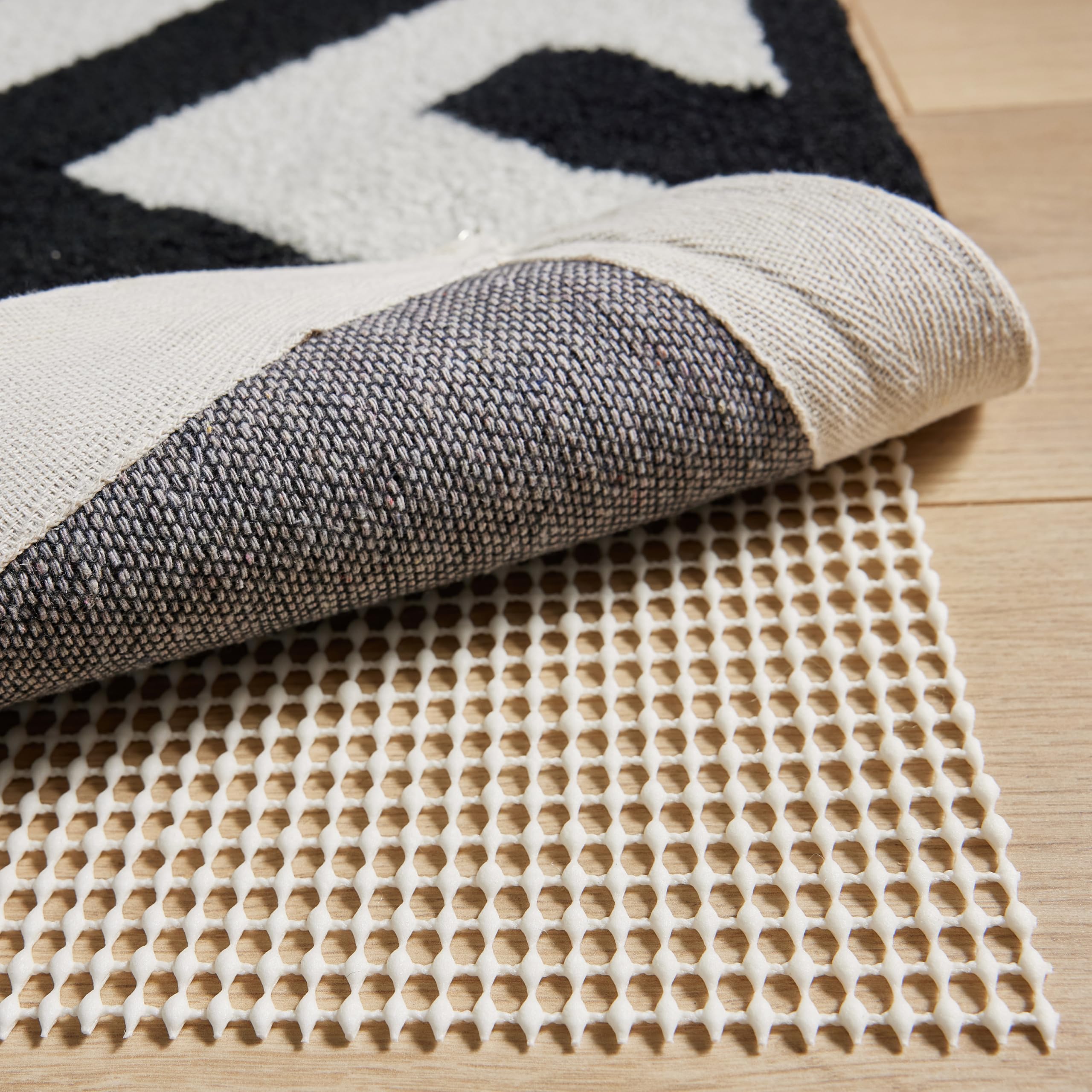 gorilla grip® strong rug pad gripper, 5x8 ft, us designed, grips help keep area rugs safe and in place, slip and skid resistant pads for hard floors, under carpet mat cushion and hardwood protection