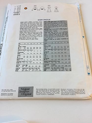 Miniatura 2 de Vogue 2923 Talla 8 - 10 - 12 Nathalie Garçon. Vestido y chaqueta Vogue Actitudes International Easy Halter