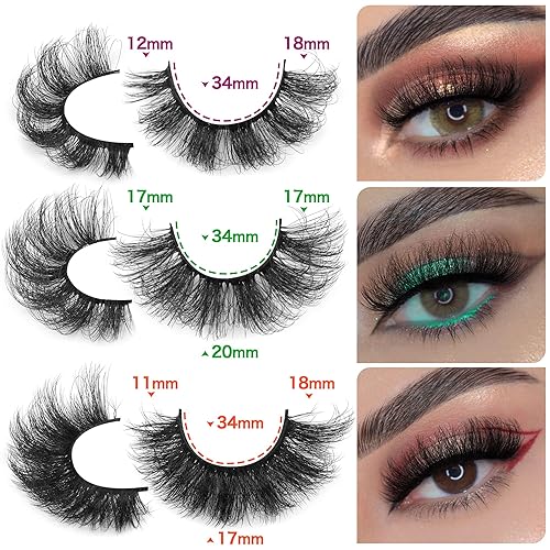 Miniatura 3 de Pestañas postizas 24 pares de pestañas de visón esponjosas de 078 pulgadas pestañas de visón sintético volumen grueso tira de rizo D pestañas de