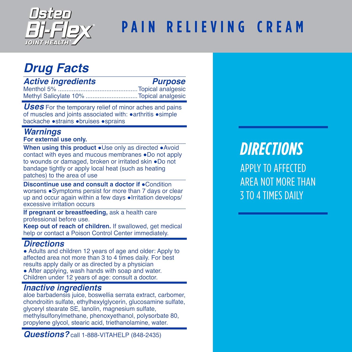 Pain Relieving Cream by Osteo Bi-Flex, Arthritis Pain Relief, Joint and Muscle Rub Pain Relieving Cream, Non-Greasy, Light Menthol Scented Cream Helps with Neck, Hip, Back, Hand, Joint Pain, 2.5 Ounce : Health & Household