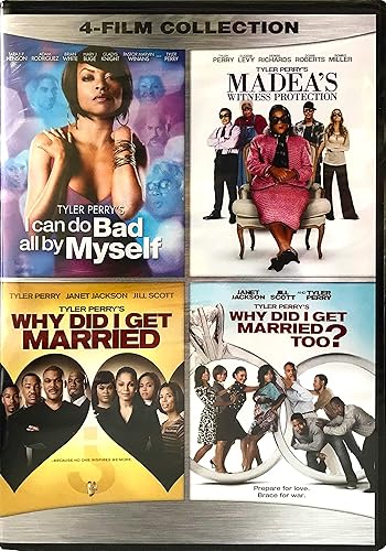 Tyler Perry 4 Film Collection DVD - I Can Do Bad All by Myself Madea's Witness Protection Why Did I Get Married 1 & 2 Too - New Movies Set