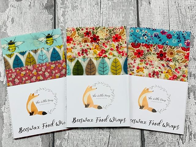 Beeswax Food Wraps- X Large Set of 5 sheets 3x Large,1 Medium,1 Small