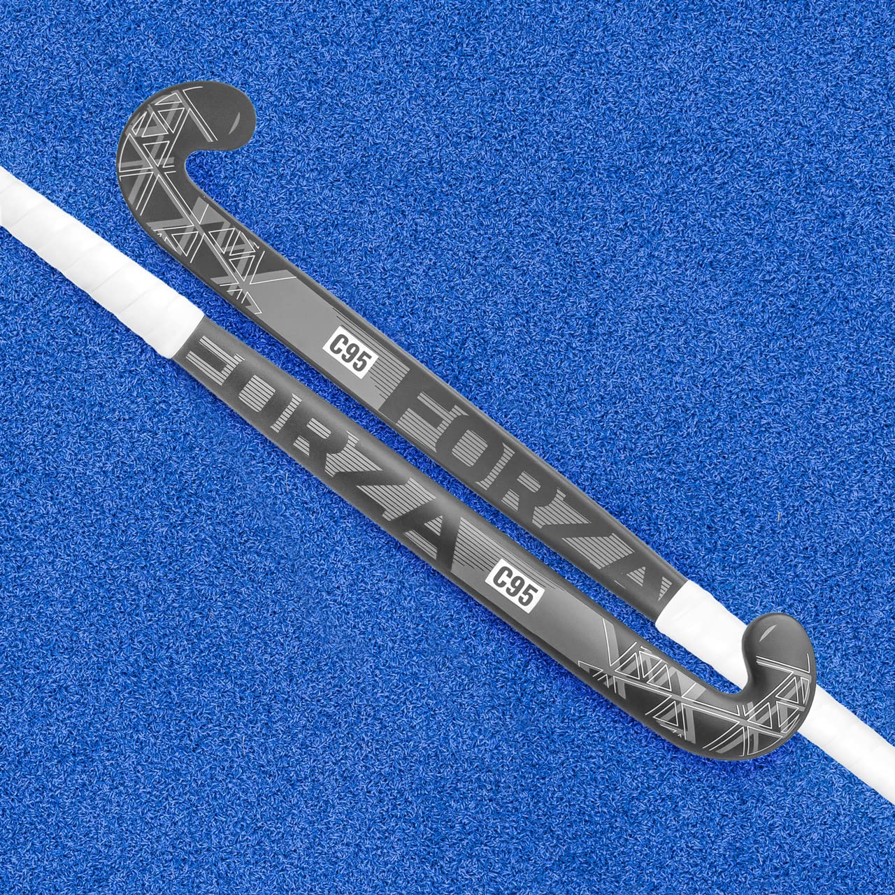 FORZA C95 Hockey Sticks - 95% Carbon Fibre | Mid/Pro/Low Bow (36.5" | Mid Bow, Grey)