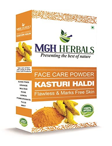 Image of MGH Herbals Kasturi Haldi Powder for face (100 grams) | Wild turmeric powder for glowing skin| Kasturi Manjal | 100% Natural, Chemical-free, Perseverative-free, Non-GMO)