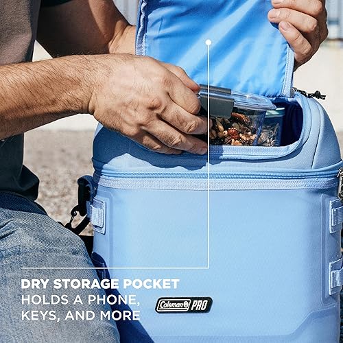 Miniatura 6 de Coleman Pro - Lonchera suave prémium para 16 latas, tapa totalmente aislada y cuerpo que se mantiene frío hasta 30 horas, ideal para camping, portón
