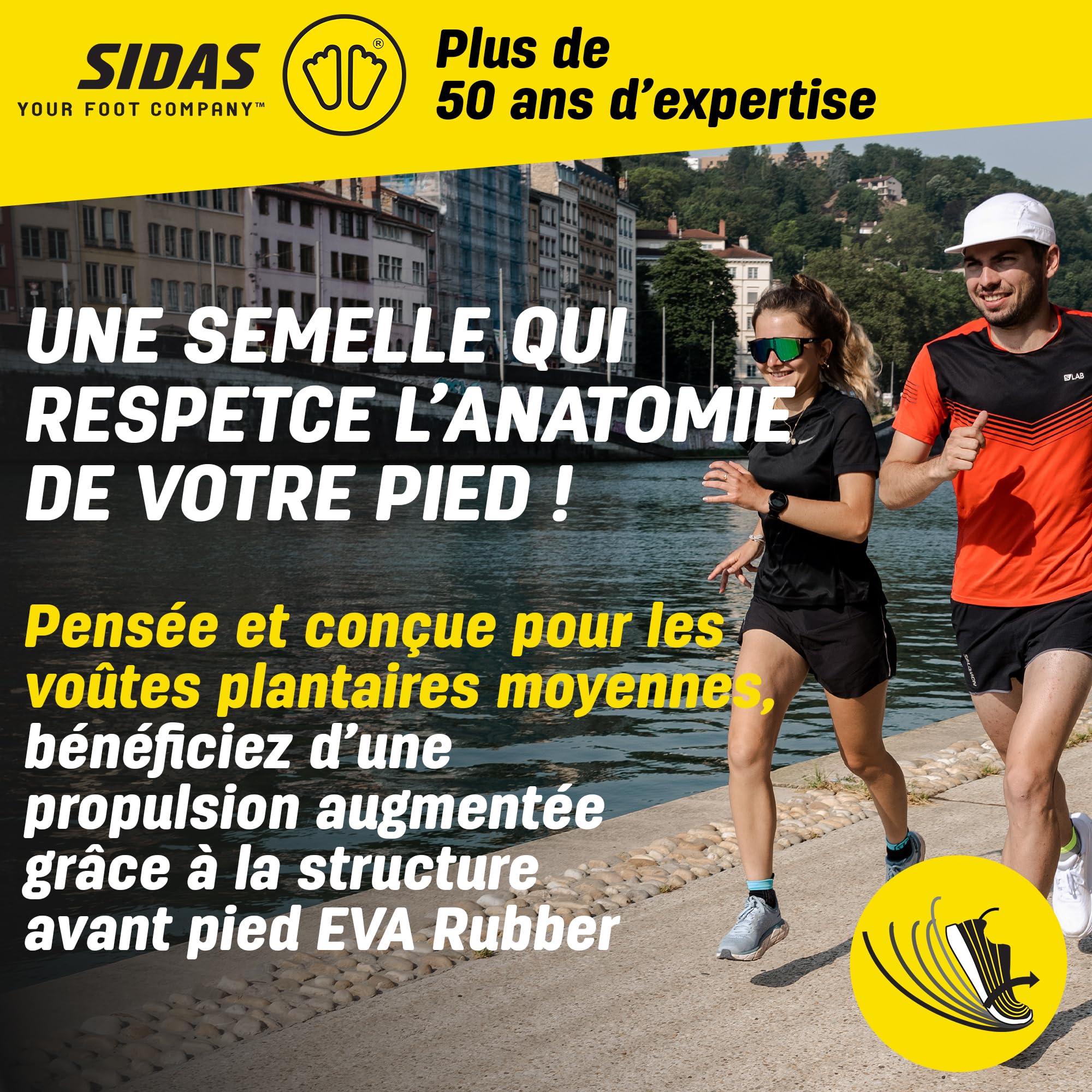 Sidas 3Feet Activ Mid Semelle Course à Pied Mixte Adulte, Vert, 42-43