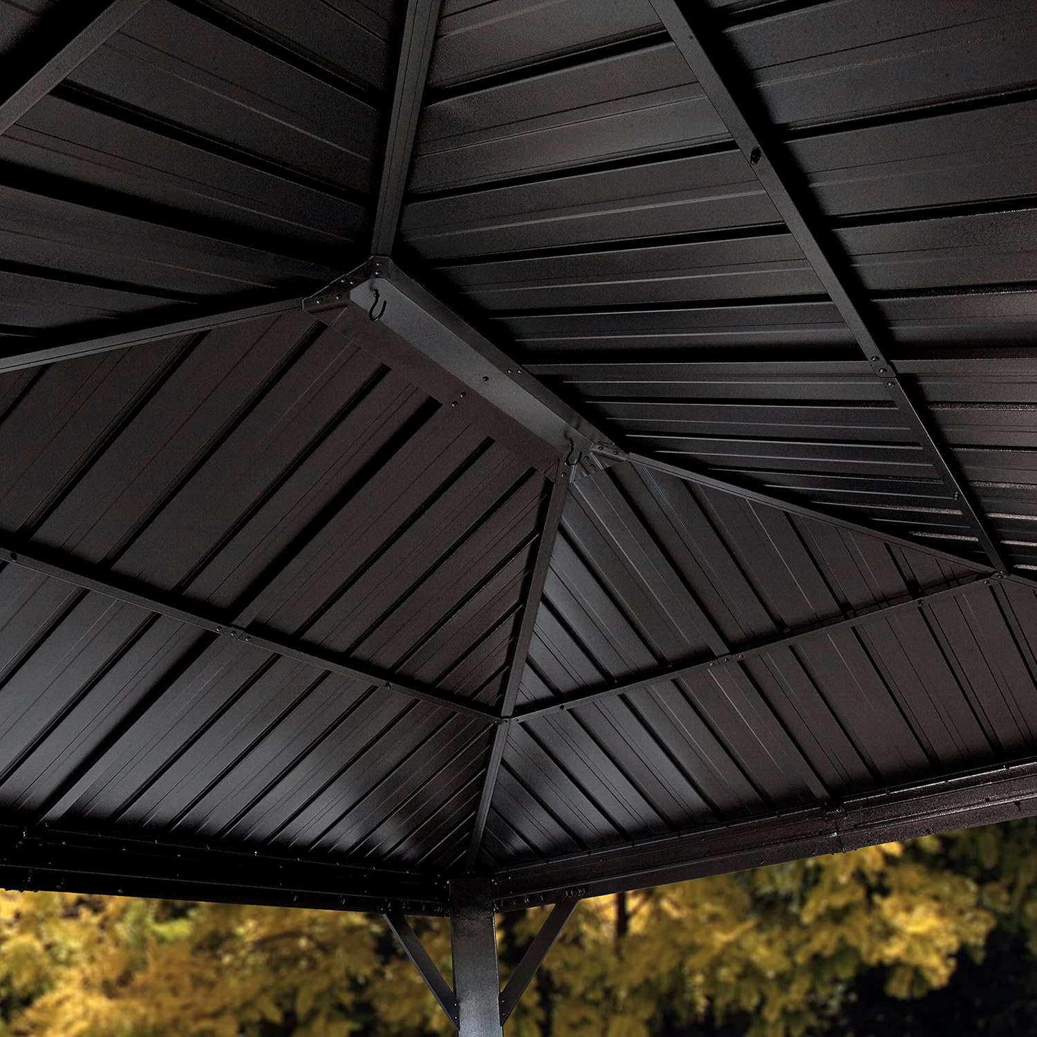 Sojag Outdoor 10' x 14' Marsala Hardtop Gazebo Heavy Duty Aluminum Outdoor Sun Shelter, Black