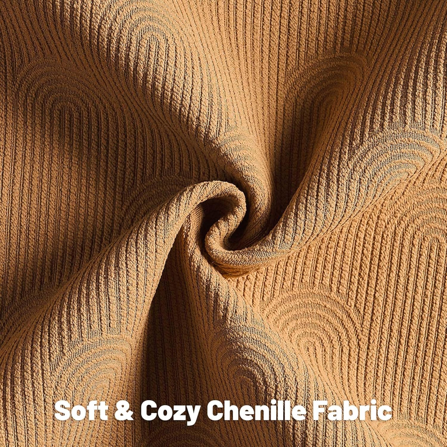 FUTEI Pack of 2 Chenille Decorative Throw Pillow Covers 20x20 Inch,Soft Cozy Striped Geometric Patterns Cushion Case,Modern Home Decor for Couch Bed Living Room,Bronze