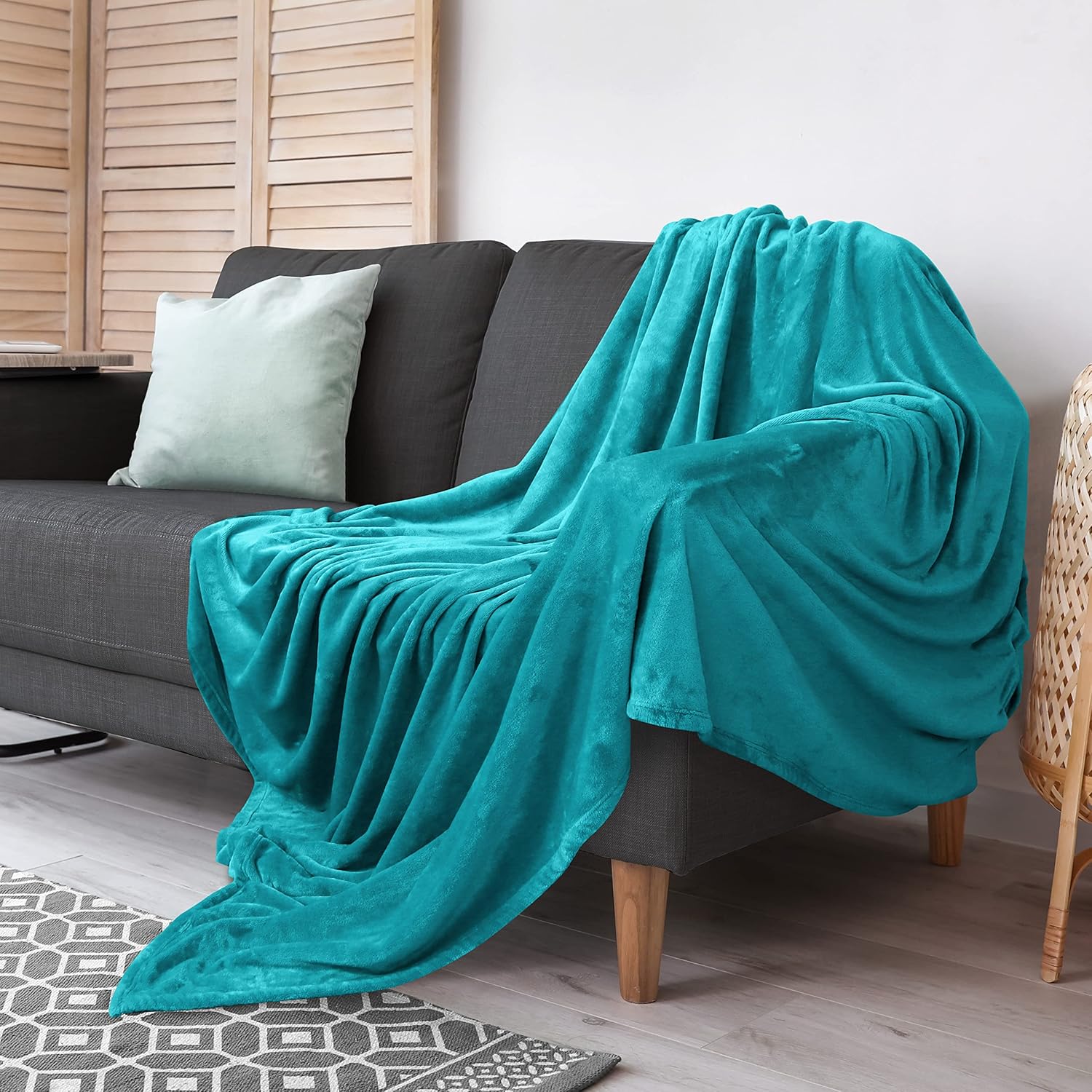 Utopia Bedding Fleece Blanket Throw Size Turquoise 300GSM