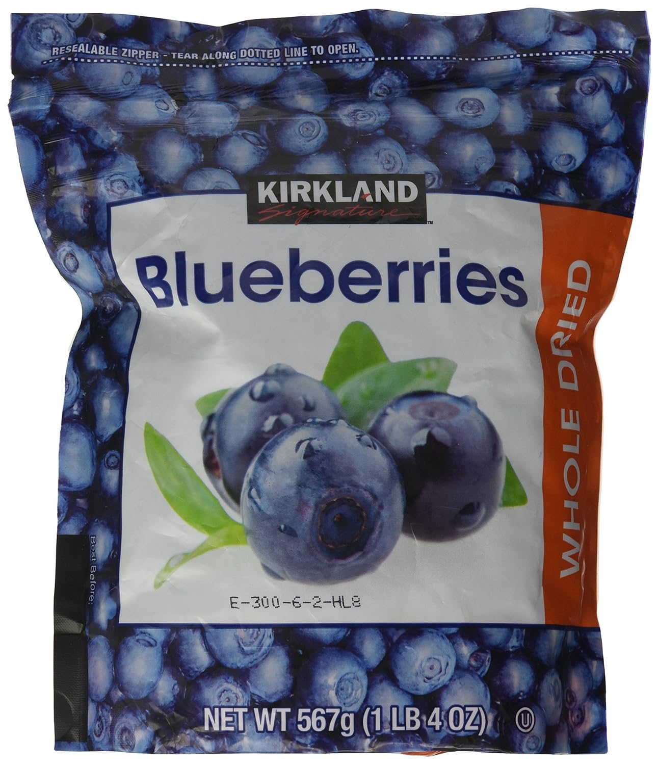Kirkland Signature Organic Dried Blueberries, 20 Ounce (6 Pack)