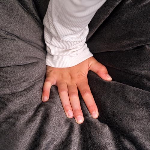 Miniatura 65 de Big Joe Fuf - Puf extragrande (XXL) relleno de espuma con funda extraíble, color niebla Lenox, poliéster tejido duradero, 6 pies, gigante Negro