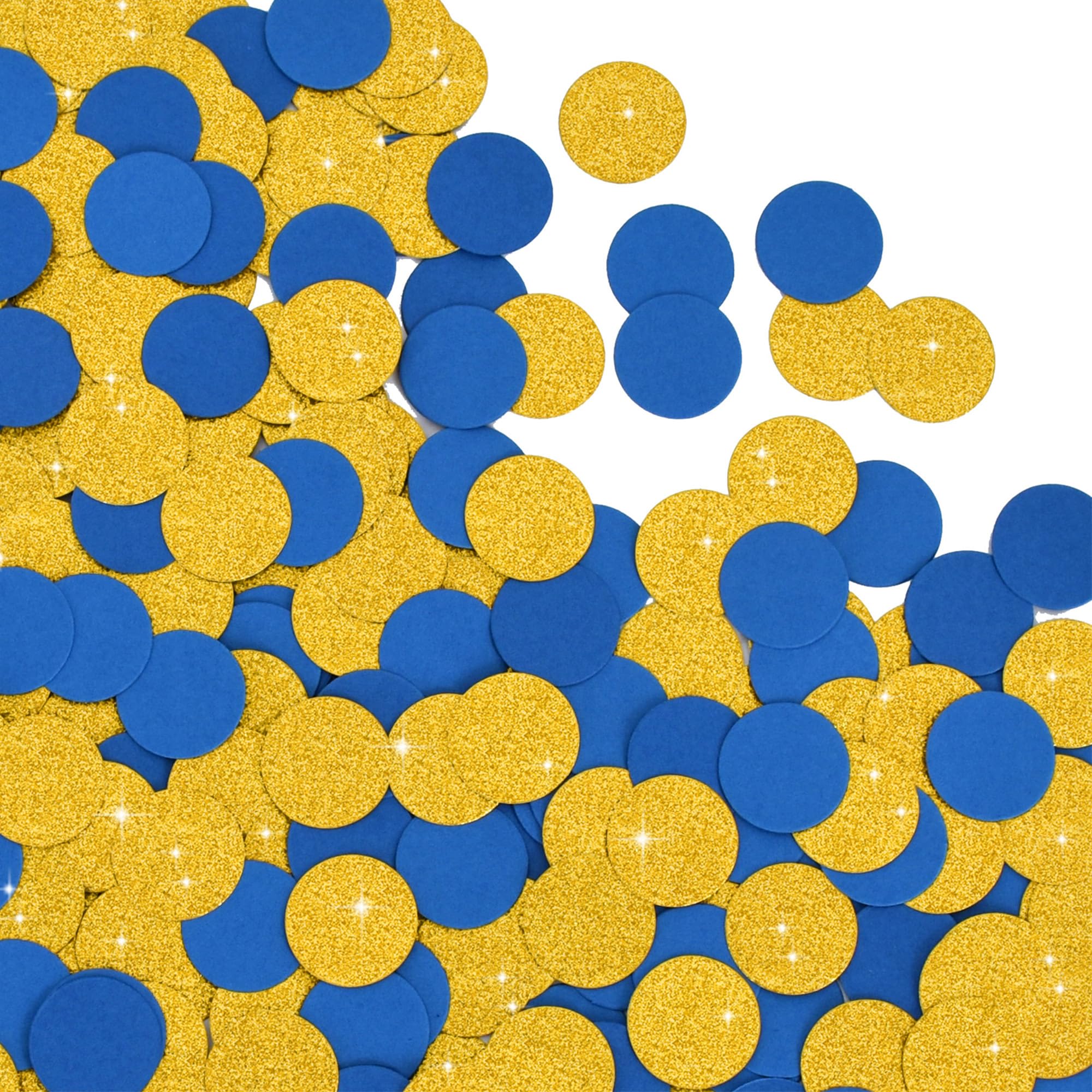 300Pcs Round Confetti Navy Blue Gold Shiny Paper Table Confetti