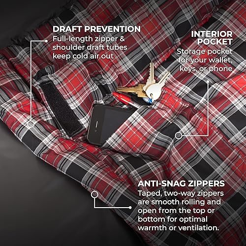 Miniatura 5 de TETON Sports Celsius XL Saco de dormir ideal para acampada familiar saco de compresión gratuito