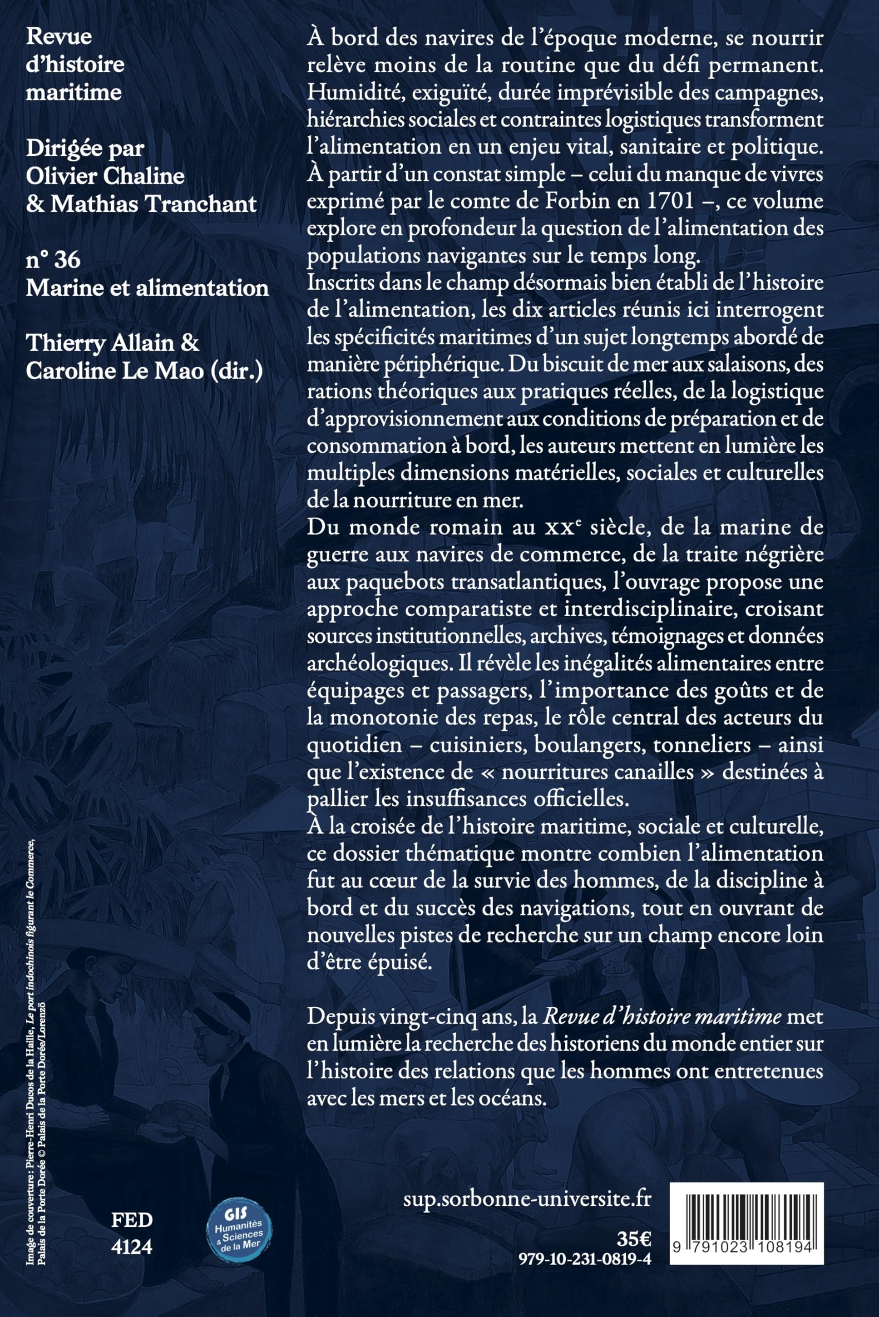Marine & alimentation: Revue d'histoire maritime 36