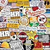 306 PCS Funny Hard Hat Sticker Pack for Adults - Waterproof Vinyl for Welding Helmet, Tool Box, Construction, Electrician, Mechanic Tools - Blue Collar Accessories