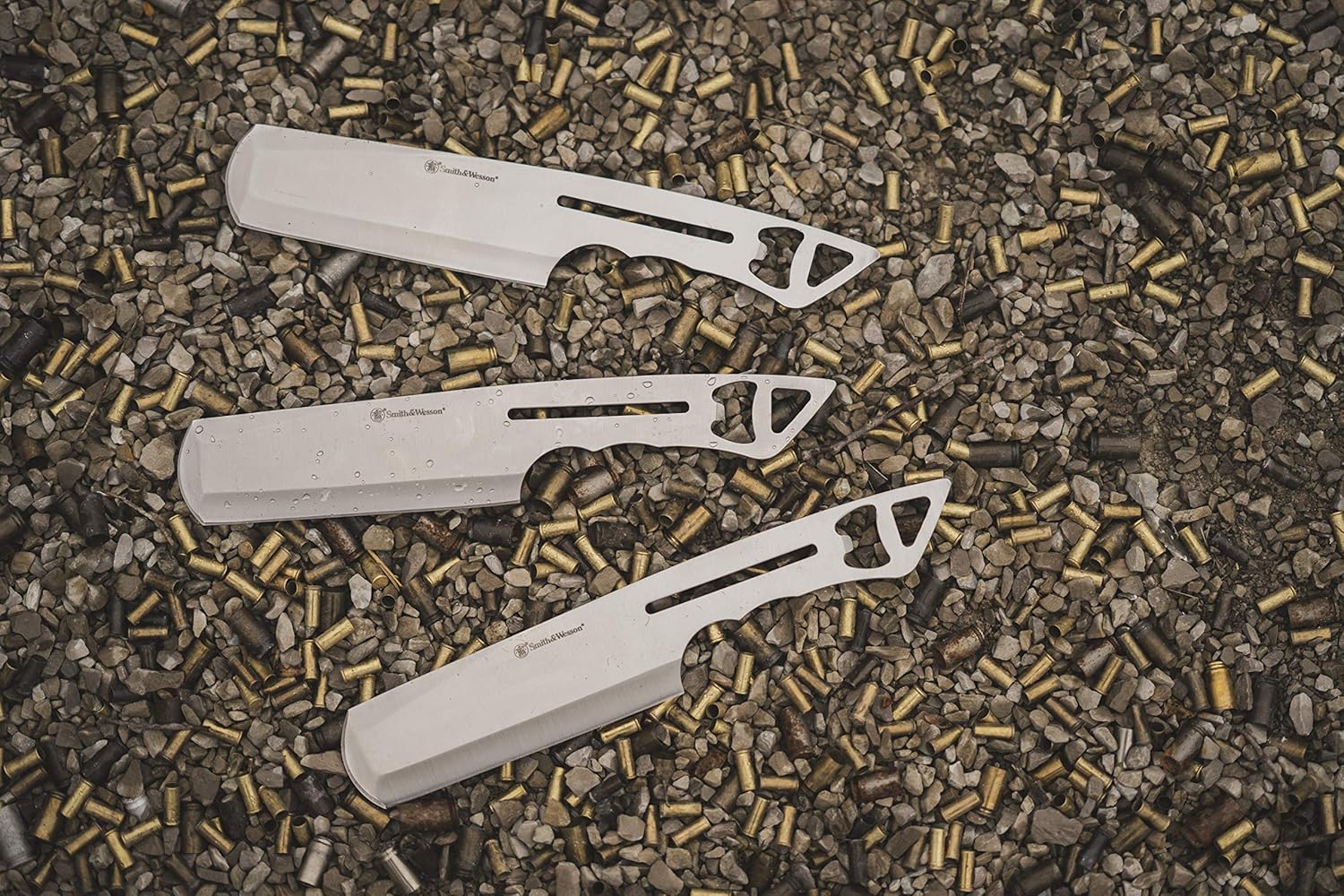 Smith & Wesson 10in Throwing Cleavers with Full Tang Stainless Steel Design, Bottle Opener and Nylon Sheath for Recreation and Competition