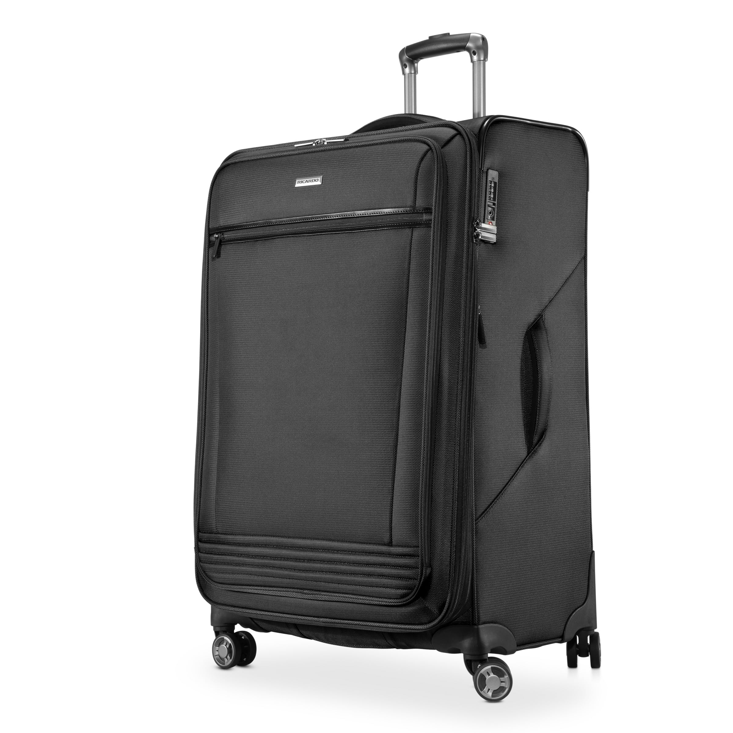 Ricardo Beverly Hills Avalon Softside Large Check-In Luggage Made with Sustainable 100% Recycled PET (rPET), Lightweight, Eco-Friendly Travel, Expandable, Dual Spinner Wheels, Black, 28-inch