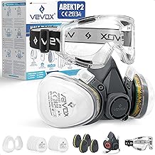 Respiratory Mask - A1P2 or ABEK1P2 Filter - Protection against Gas, Vapours and Fine Dust - Ideal for Painting, Sanding and Construction Work, abek1p2