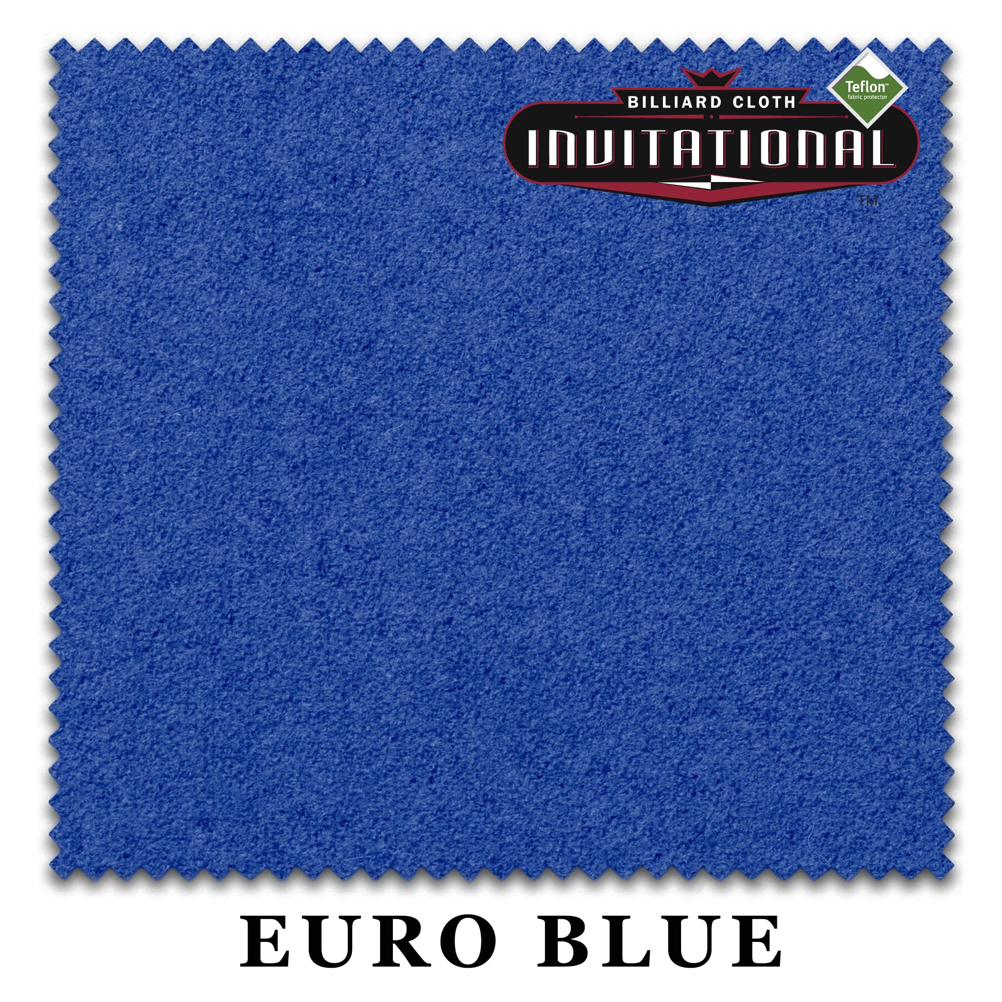 Championship Invitational Teflon Billiard Pool Table Felt Cloth – w/Spots – Pre-Cut Rails – Authorized Dealer (Euro Blue, 10 ft)