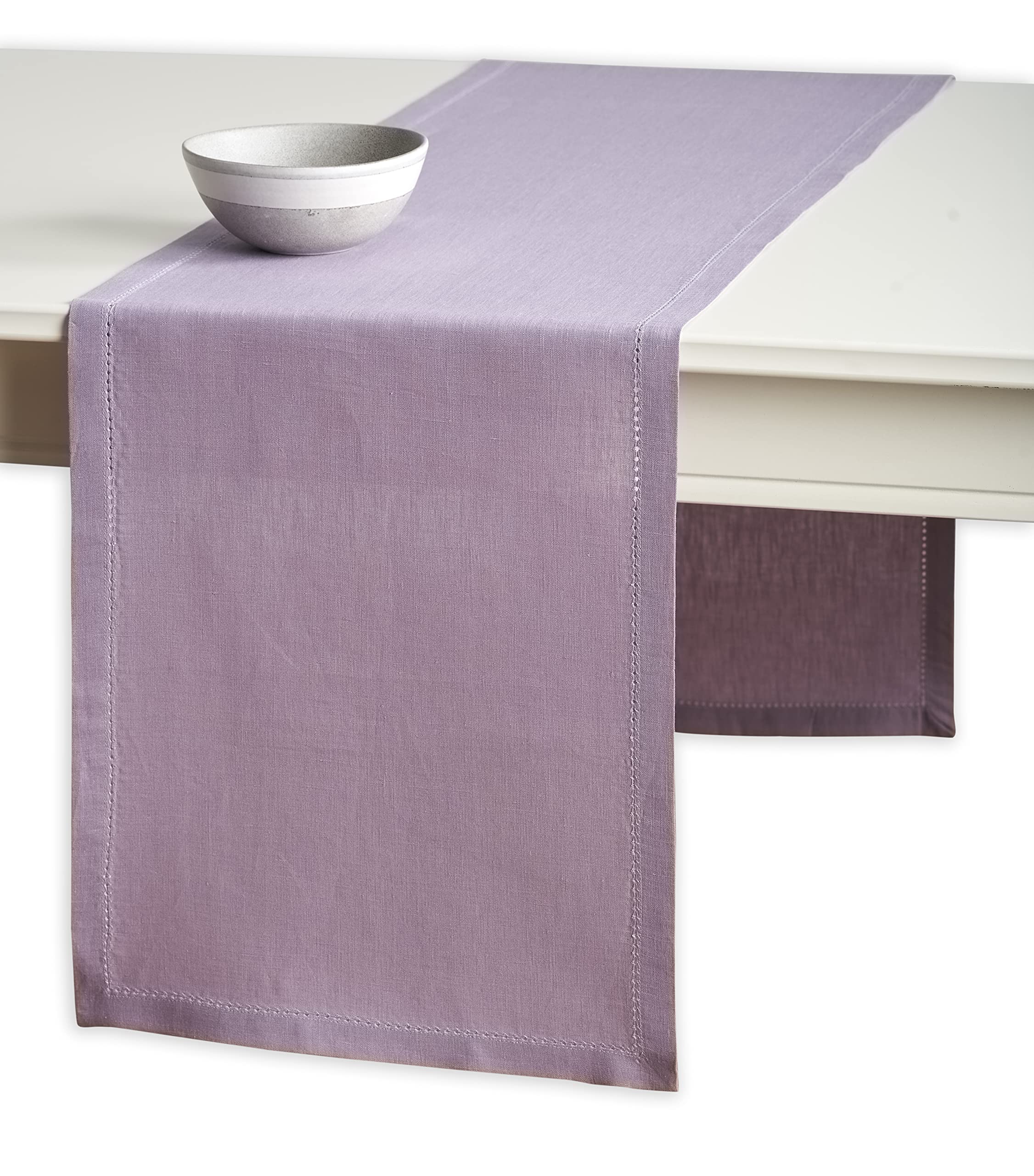 Maison d' Hermine Avignon Sea Fog 100% Linen Table Runner for Party | Dinner | Holidays | Kitchen | Thanksgiving/Christmas (14 Inch by 36 Inch)