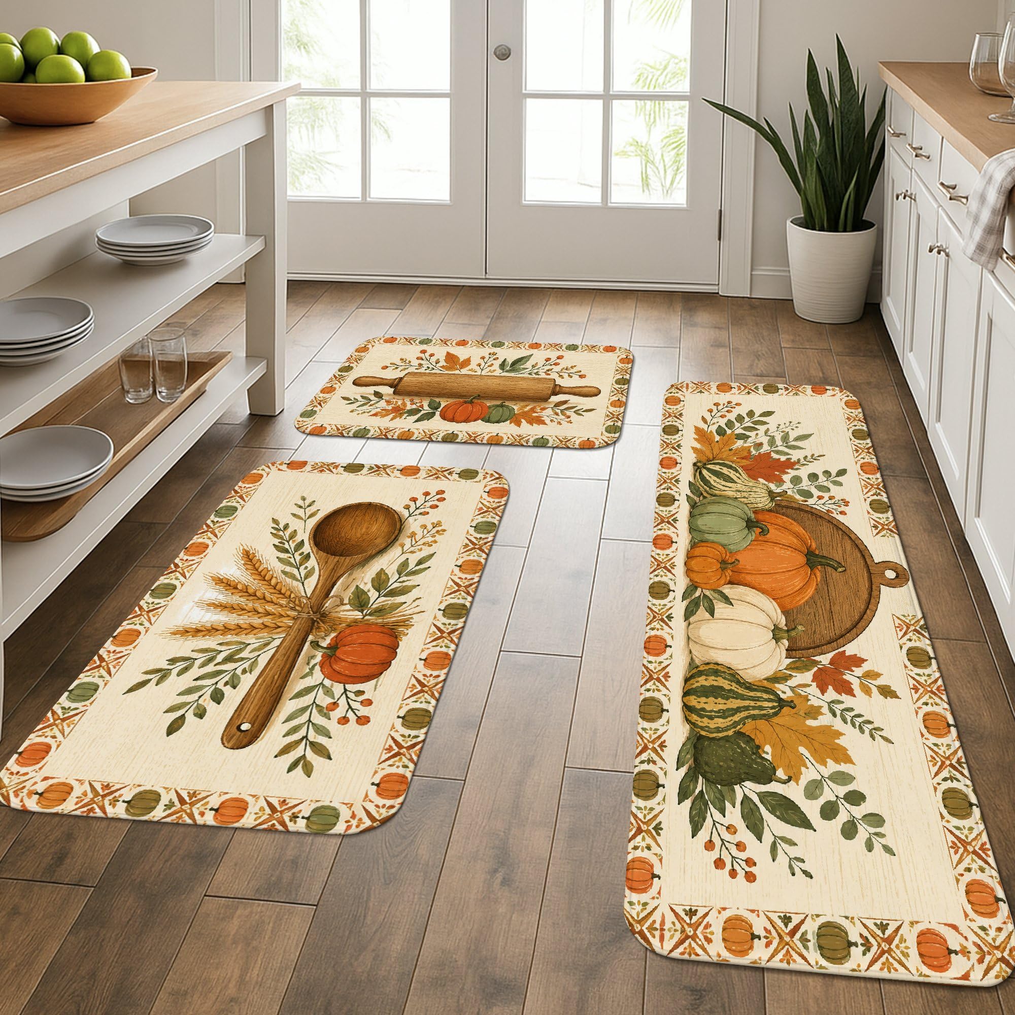 Tapis de cuisine lavable lot de 3 pour soulager les pieds devant l'évier de cuisine