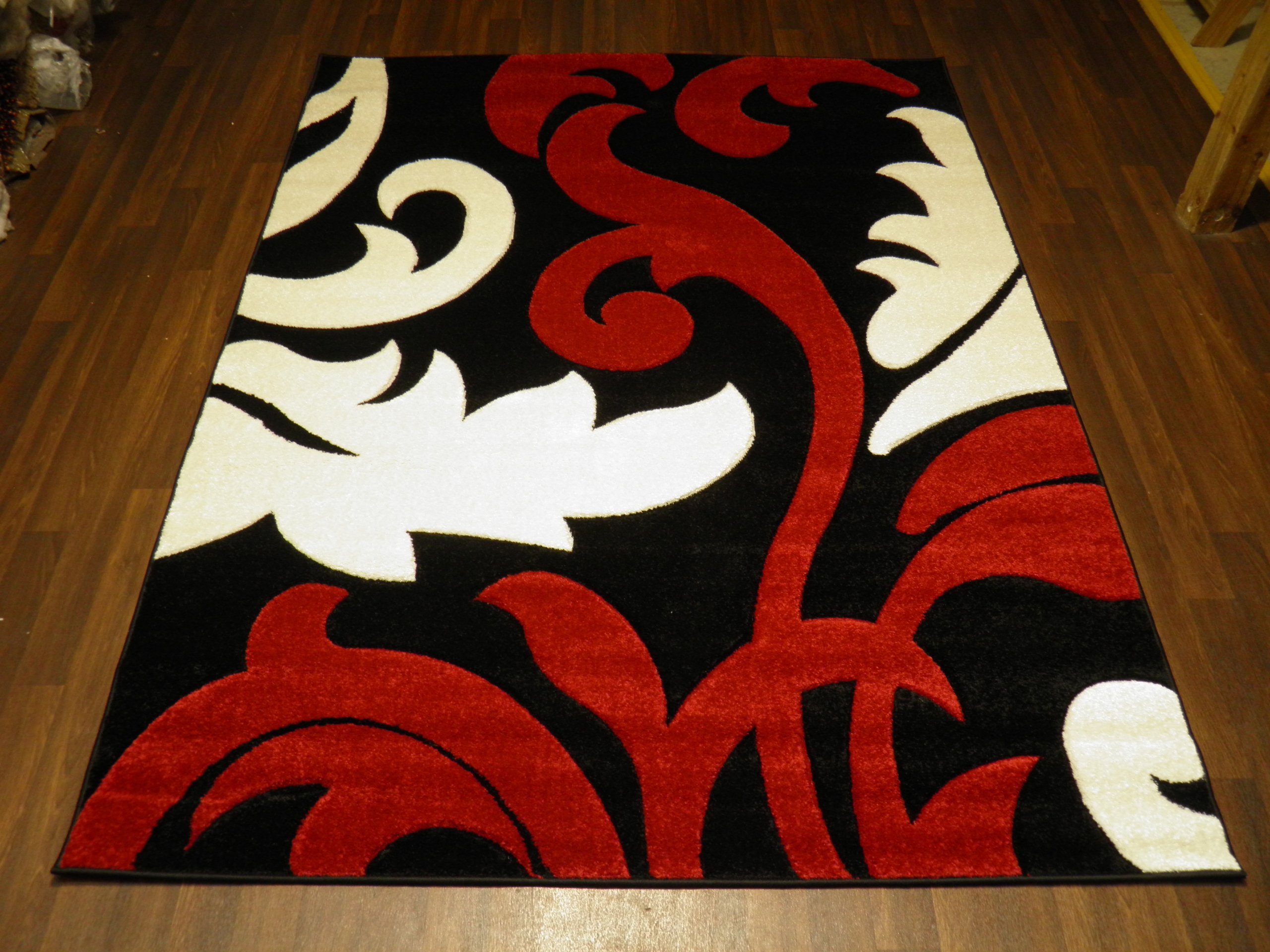 Art Twist 160x220cm Approx 8x5 Black/Red Great Value Modern / Contemporary Cheap from Oriental Rug Company
