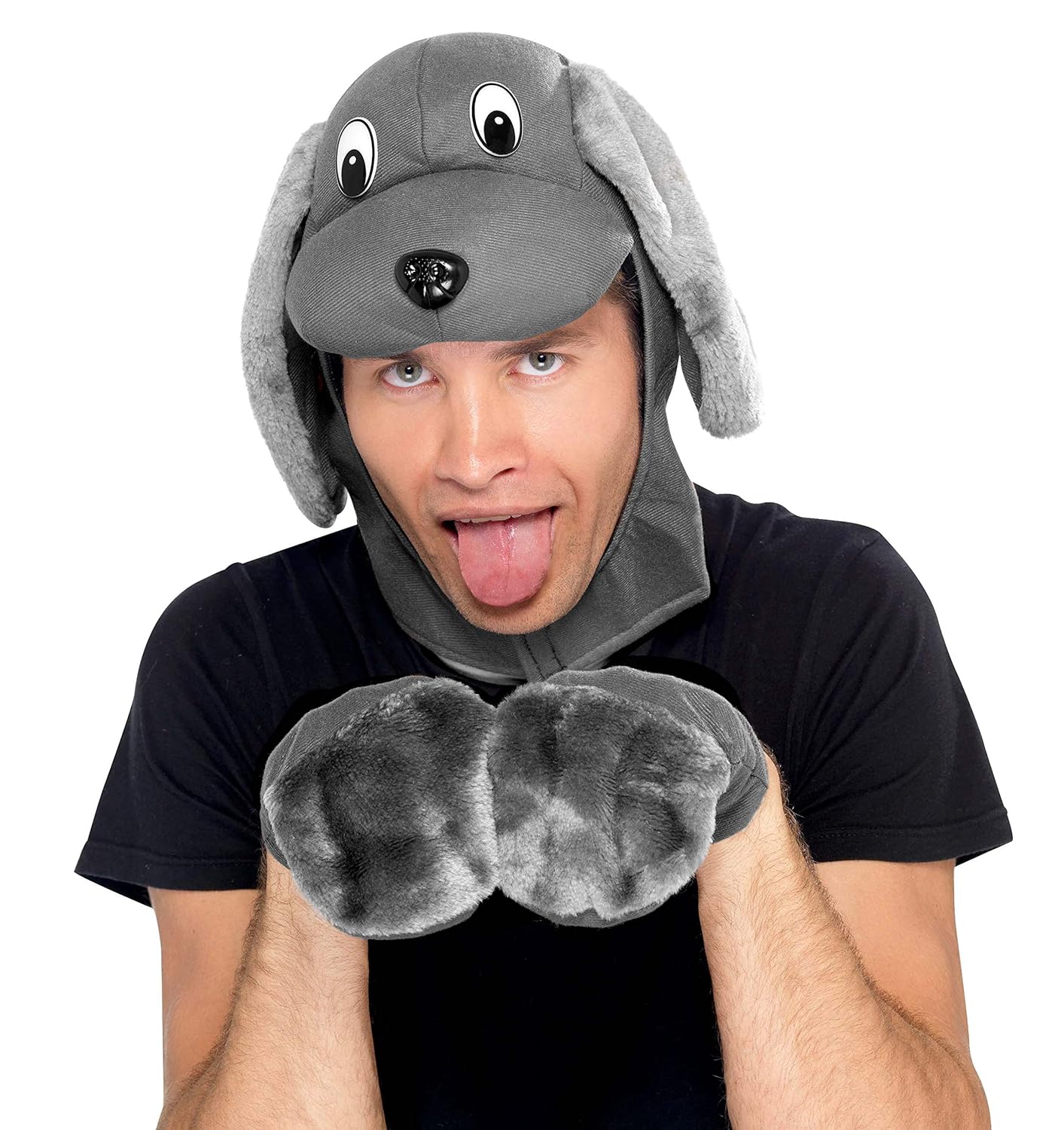 Disfraz para Perro Smiffys con Capucha y Guantes, Talla Única (Gris)
