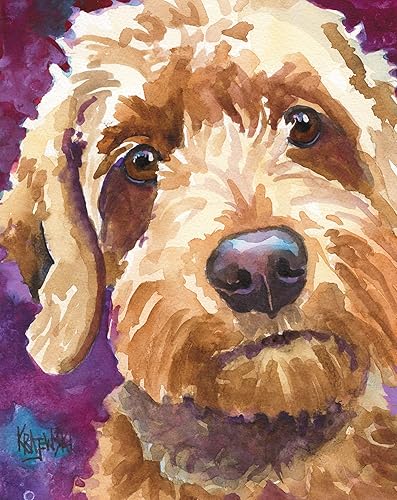 Amazon Com Goldendoodle Art Print Goldendoodle Gifts From Original Watercolor Painting By Ron Krajewski Hand Signed In 8x10 And 11x14 Sizes Handmade